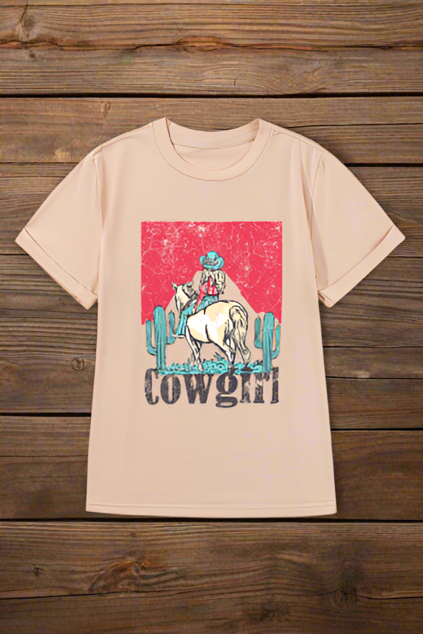Cowgirl Rodeo Graphic Western Fashion Tee