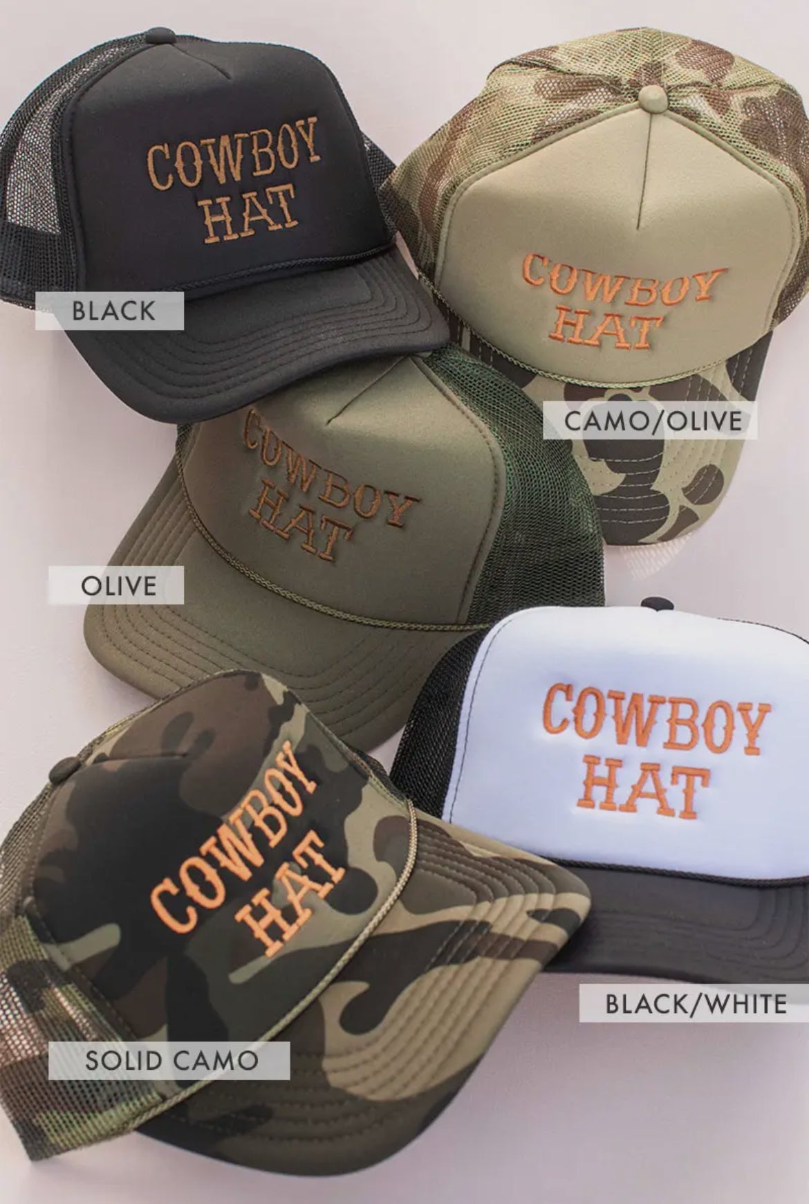 Cowboy Hat Embroidered Trucker Hat