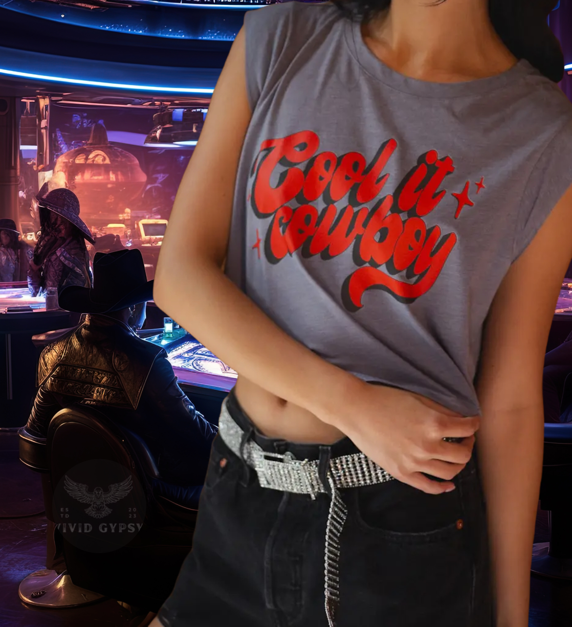 Cool It Cowboy Graphic Crop Top