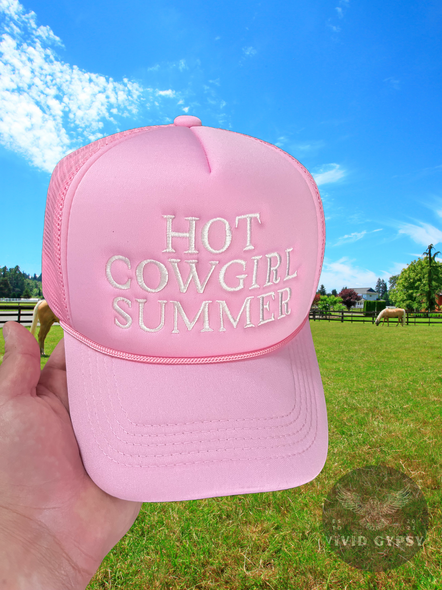 Hot Cowgirl Summer - Embroidered Trucker Hat