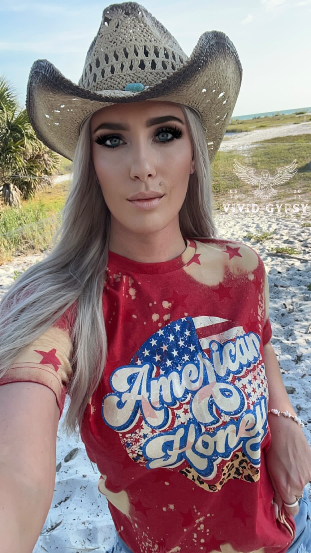 American Honey Retro Bleached Patriotic Tee