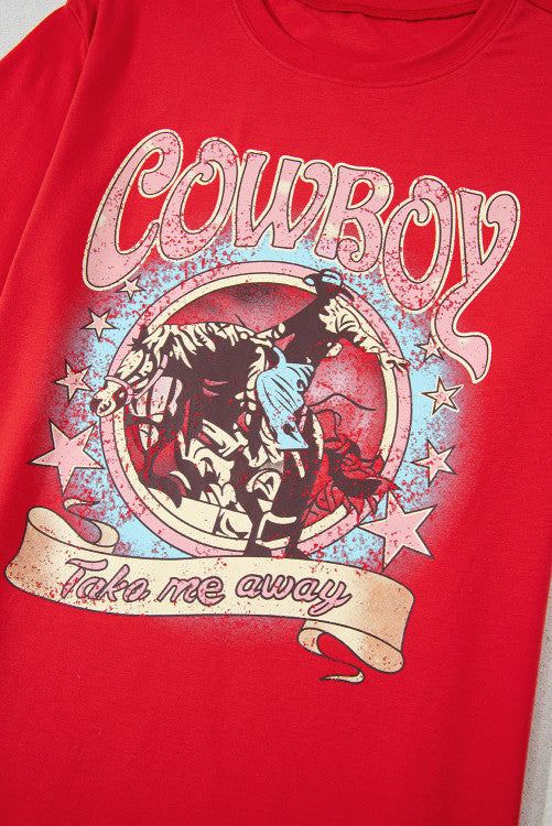 Cowboy Take Me Away' Graphic Western Loose Tee