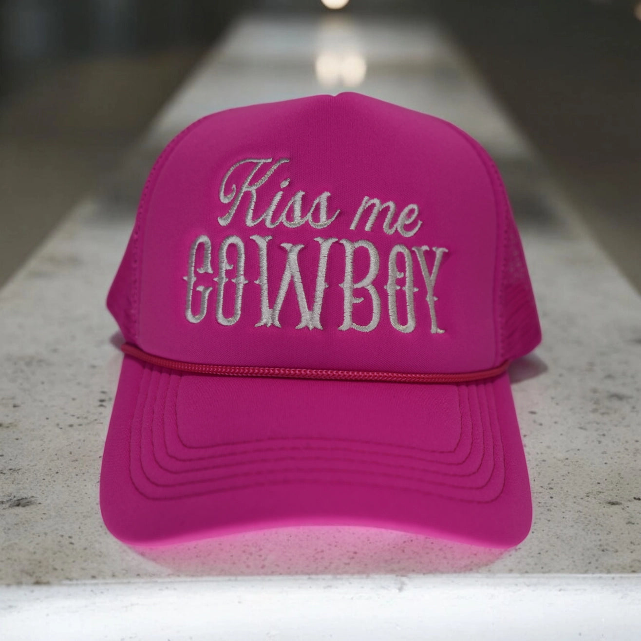 Kiss Me Cowboy Trucker Hat