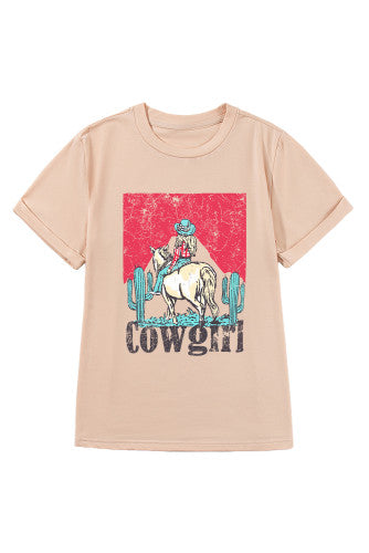 Cowgirl Rodeo Graphic Western Fashion Tee