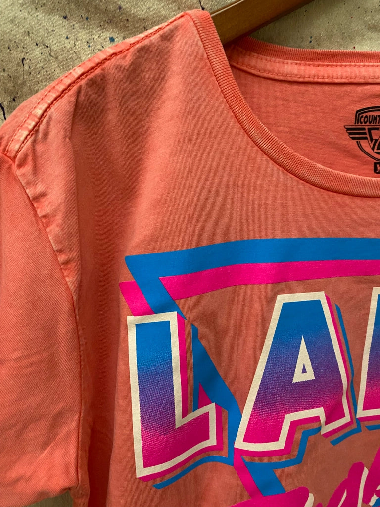 Lake Babe Regular Cropped Acid Wash T-Shirt