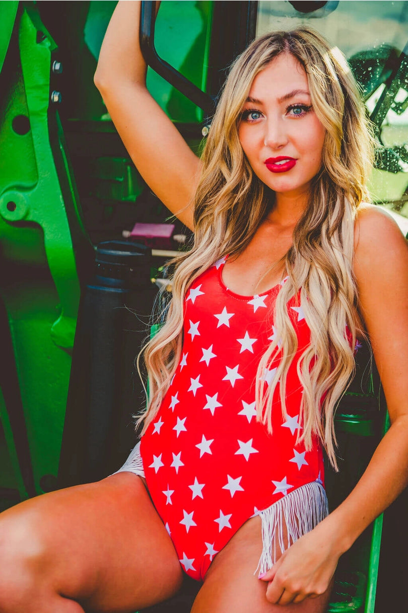 Star Spangled Fringe One Piece