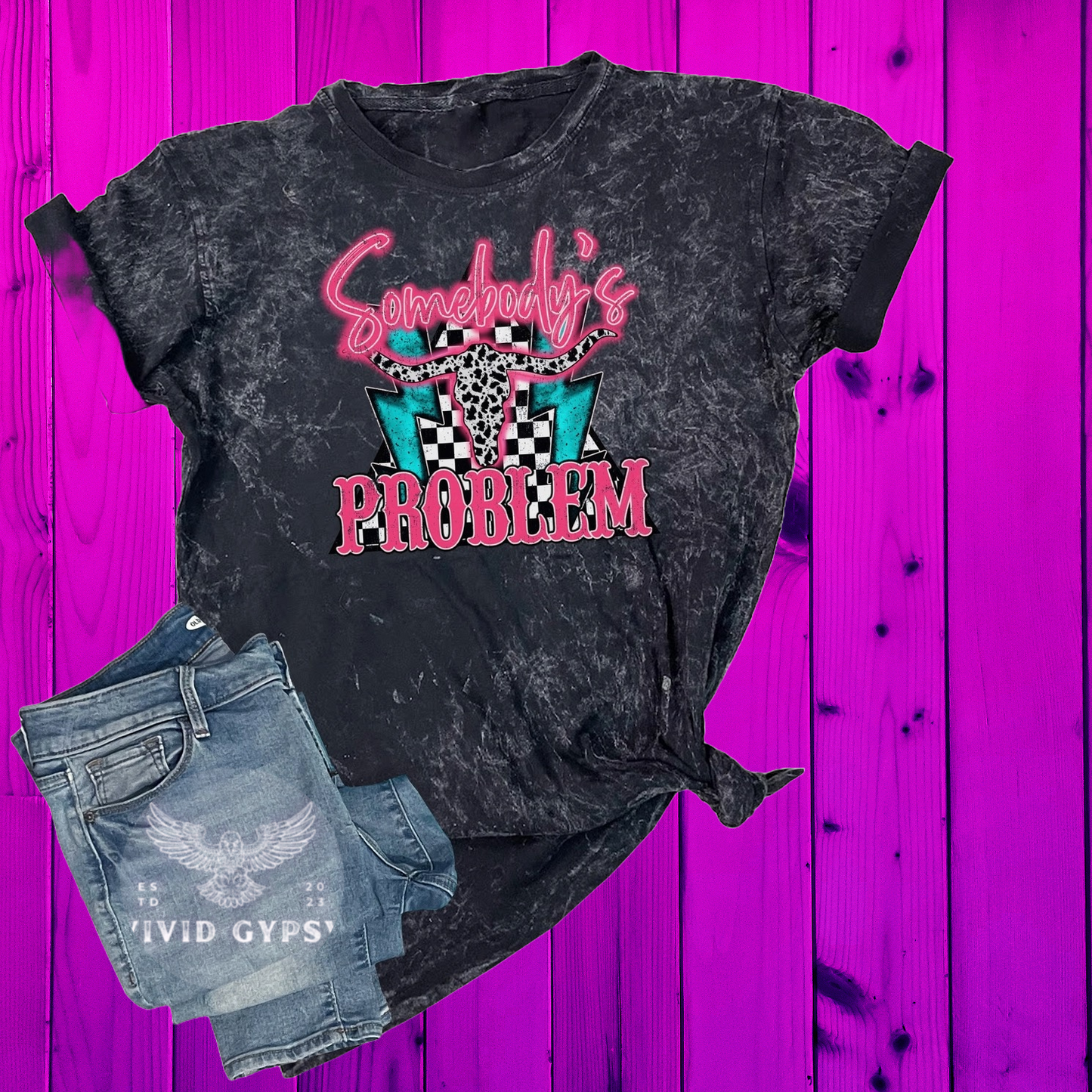Somebody's Problem Mineral Wash Graphic Tee