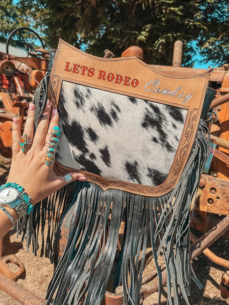 Lets Rodeo Cowboy A Haute Southern Hyde Cowhide Purse