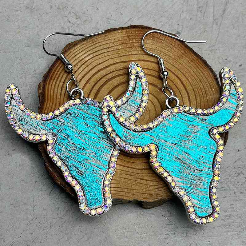 Sparkle and Sizzle with our Rhinestone Bull Earrings