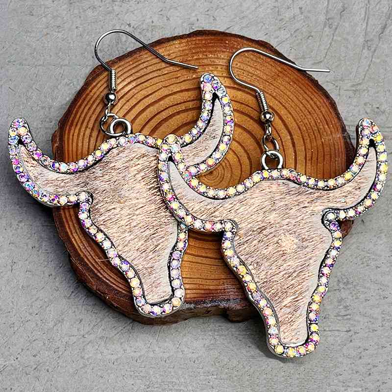 Sparkle and Sizzle with our Rhinestone Bull Earrings
