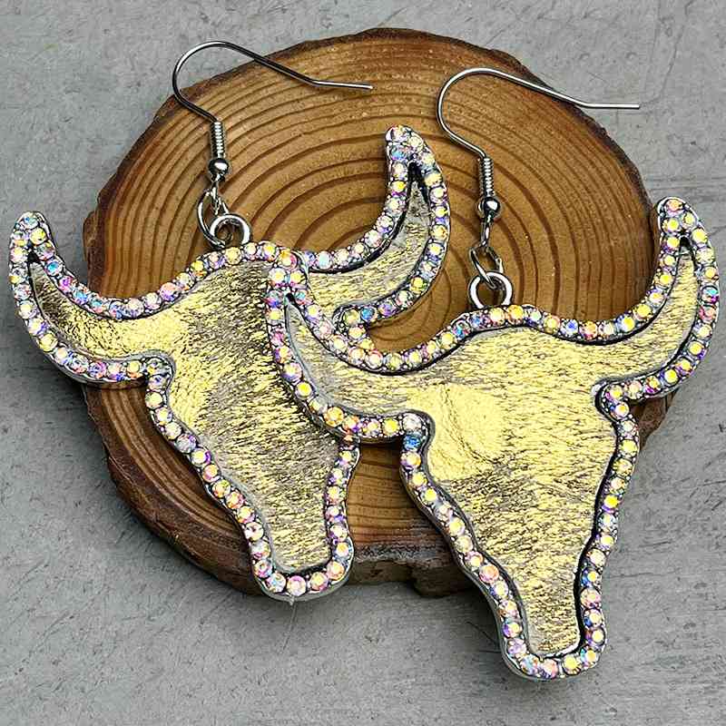 Sparkle and Sizzle with our Rhinestone Bull Earrings