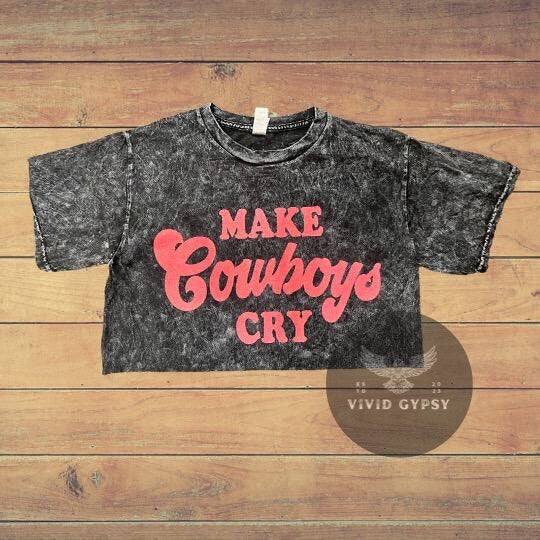 Make Cowboys Cry - Vintage Crop Top