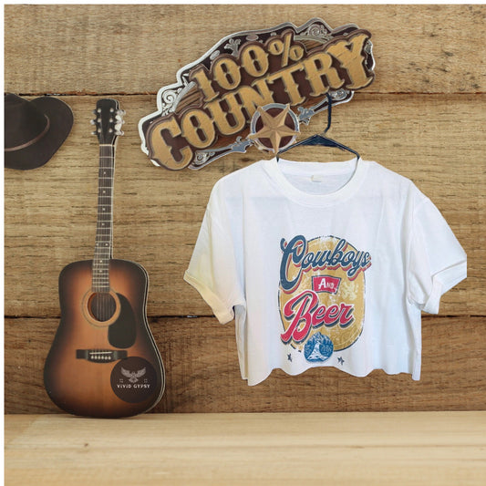 Cowboys & Beer - Crop Top