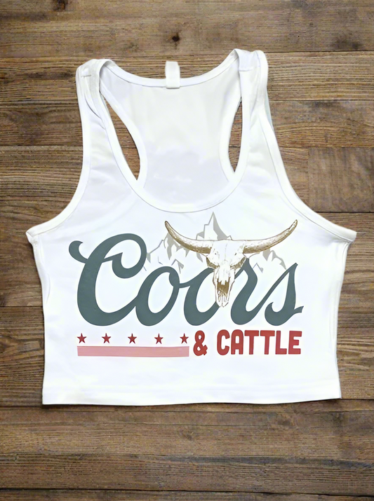 Coors & Cattle - Crop Tank Top