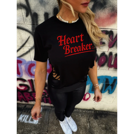 HEART BREAKER ROAD RASH HEART CROP TOP