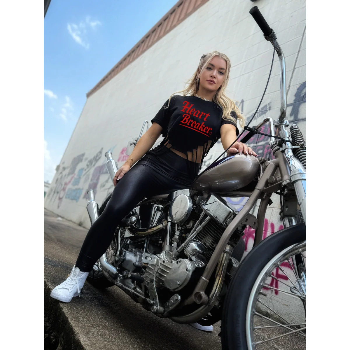 HEART BREAKER ROAD RASH HEART CROP TOP