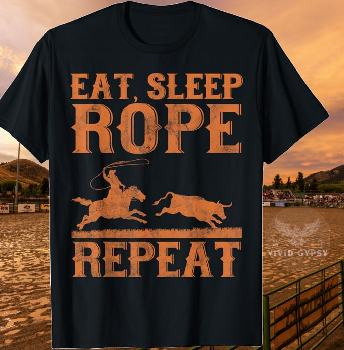 Eat Sleep Rope Repeat - Rodeo Tee