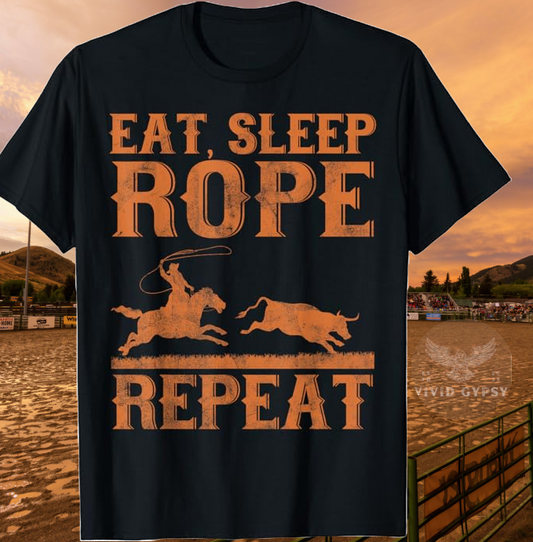 Eat Sleep Rope Repeat - Rodeo Tee