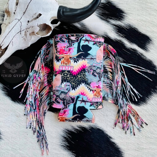 Groovy Cowgirl Fringe Western Koozie ( LIMITED SUPPLY )