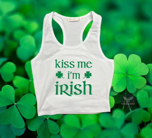 Kiss Me I’m Irish - Crop Tank Top