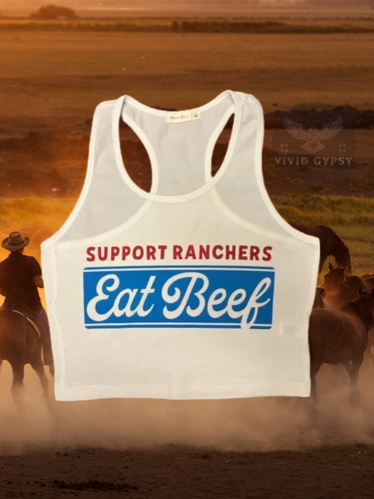 Eat Beef - Crop Tank Top