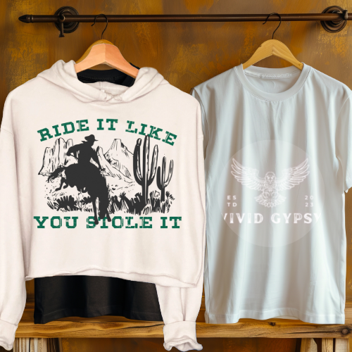 'Ride It Like You Stole It' Cropped Hoodie Sweatshirt