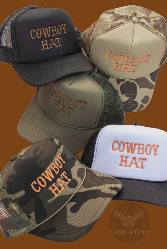 Cowboy Hat Embroidered Trucker Hat