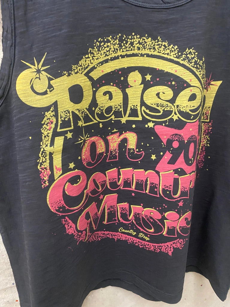 Raised On 1990's Country Music Muscle Crop Top