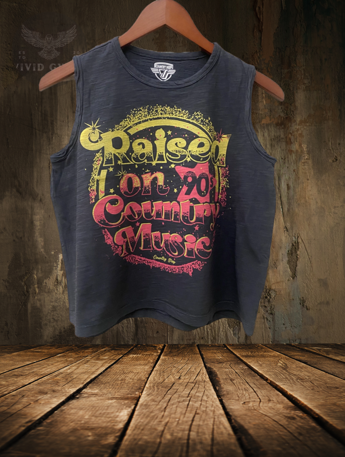 Raised On 1990's Country Music Muscle Crop Top
