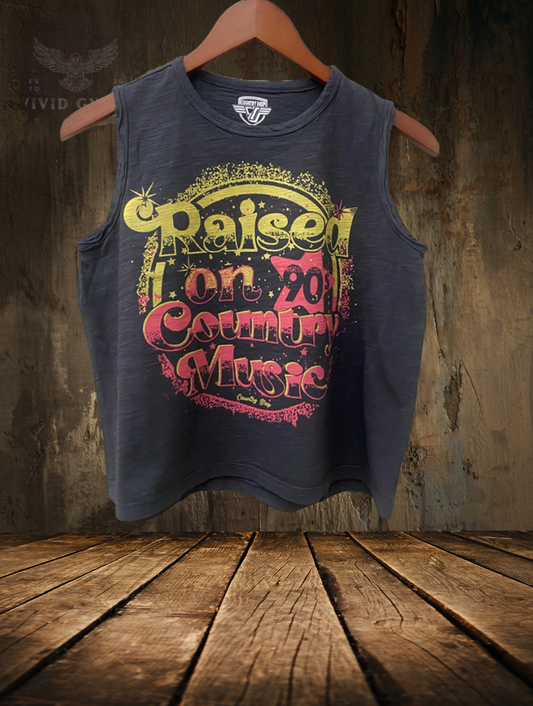 Raised On 1990's Country Music Muscle Crop Top