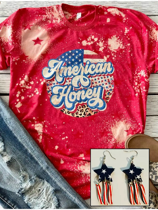American Honey Retro Bleached Patriotic Tee