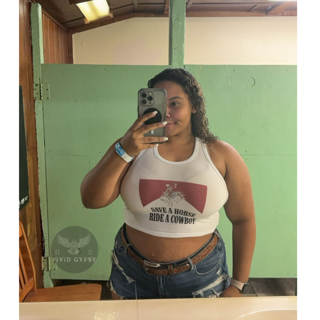 Save A Horse, Ride A Cowboy - Crop Tank Top