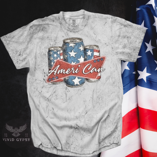4th of July Ameri Can Comfort Colors Graphic Tee