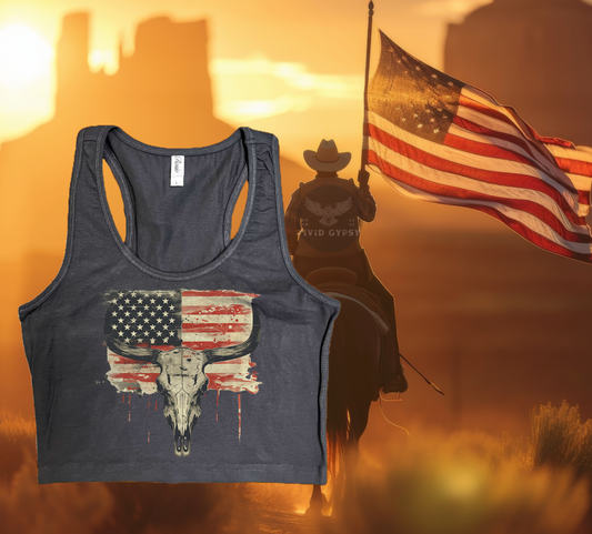 Stars & Skulls Crop Tank Top