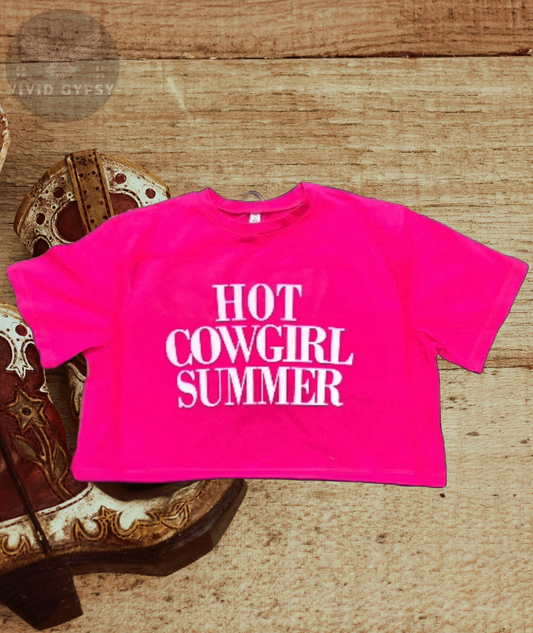 Hot Cowgirl Summer - Pink Crop Top