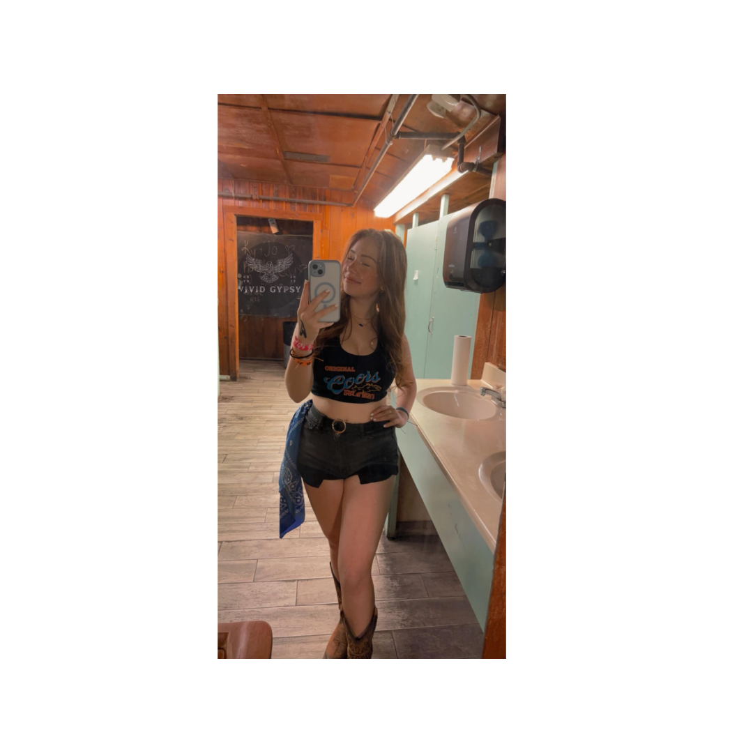Original Coors Rodeo Black Crop Tank Top