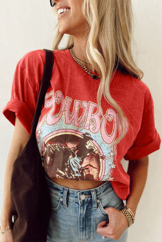 Cowboy Take Me Away' Graphic Western Loose Tee