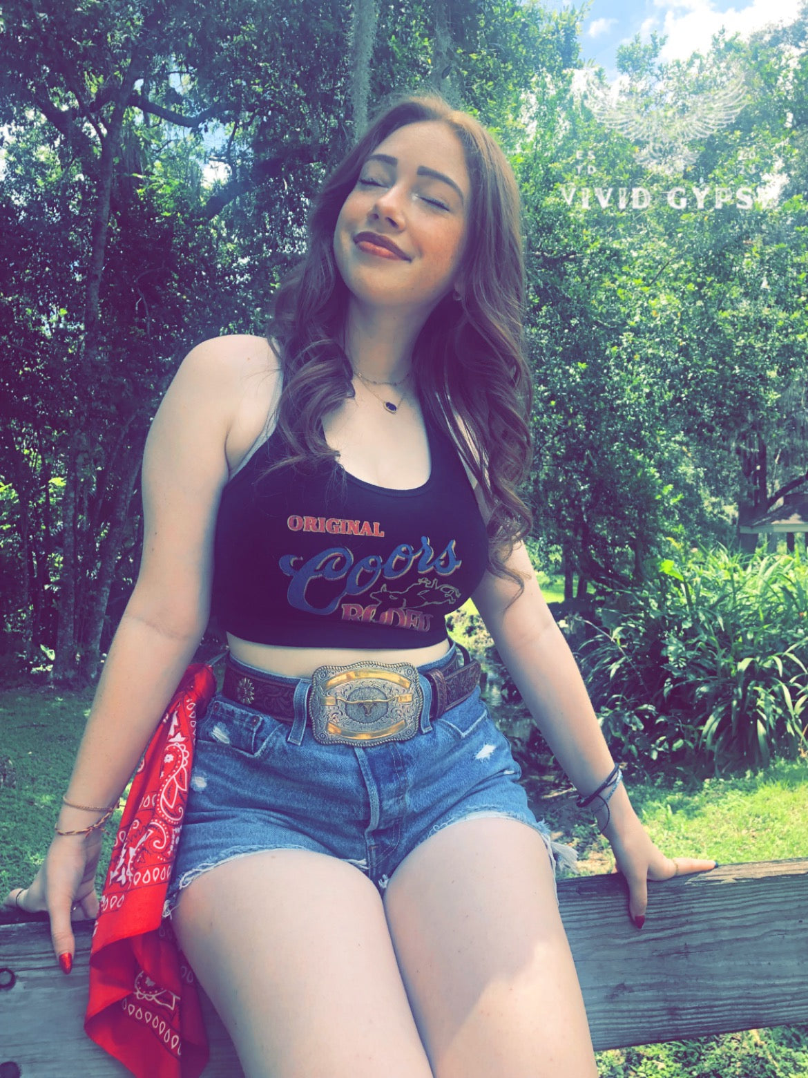 Original Coors Rodeo Black Crop Tank Top