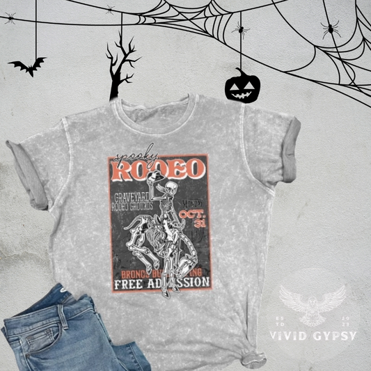 Western Vintage Halloween Rodeo Mineral Wash Graphic Tee