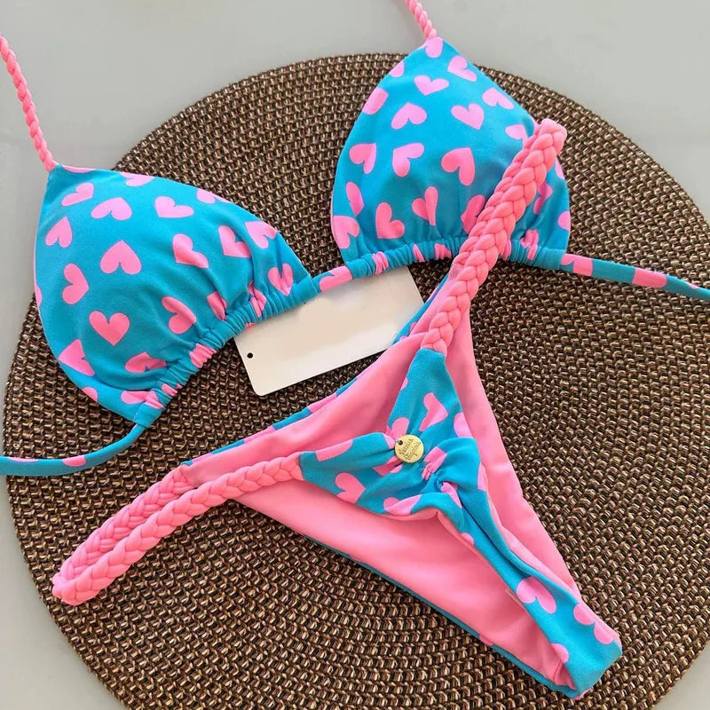 Achy Breaky Hearts Summer Vibes Thong Bikini