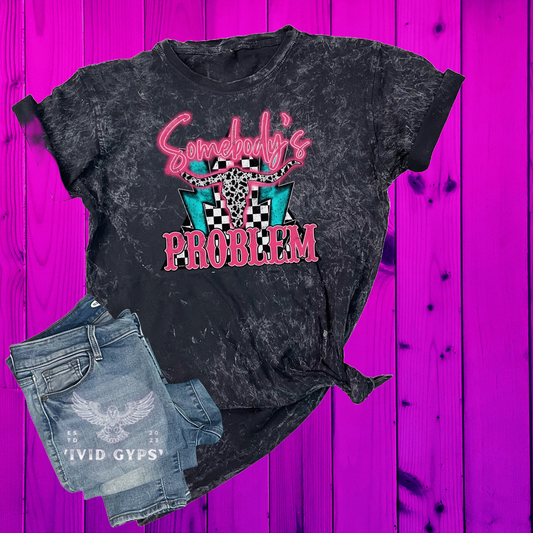 Somebody's Problem Mineral Wash Graphic Tee