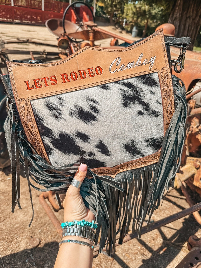 Lets Rodeo Cowboy A Haute Southern Hyde Cowhide Purse