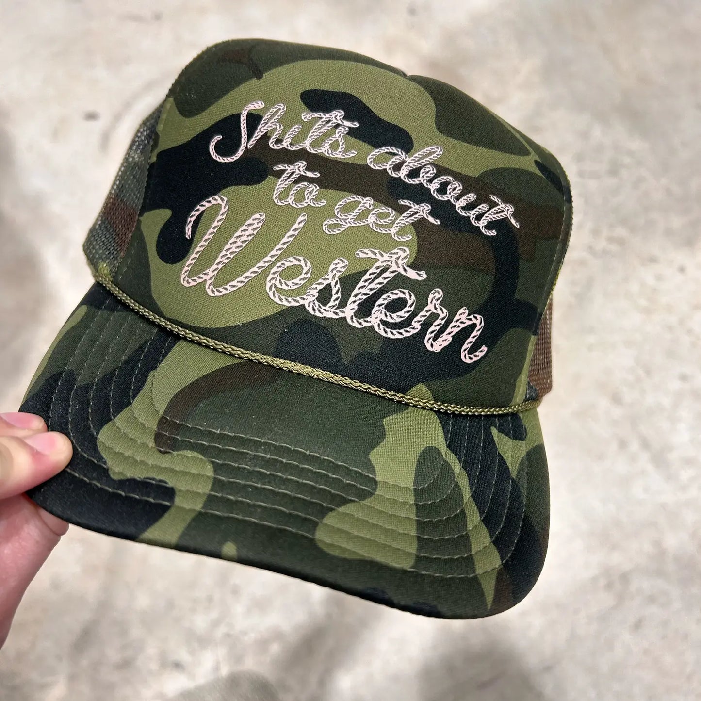 Shits About To Get Western Trucker Hat