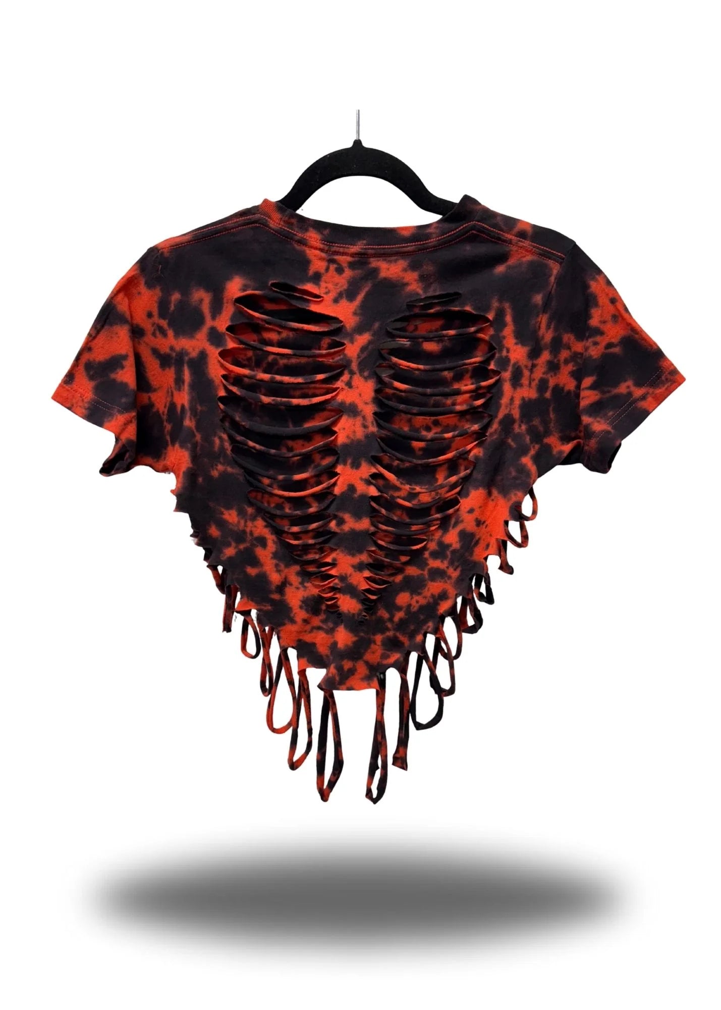 ROAD RASH ORANGE & BLACK TIE DYE CROP TOP