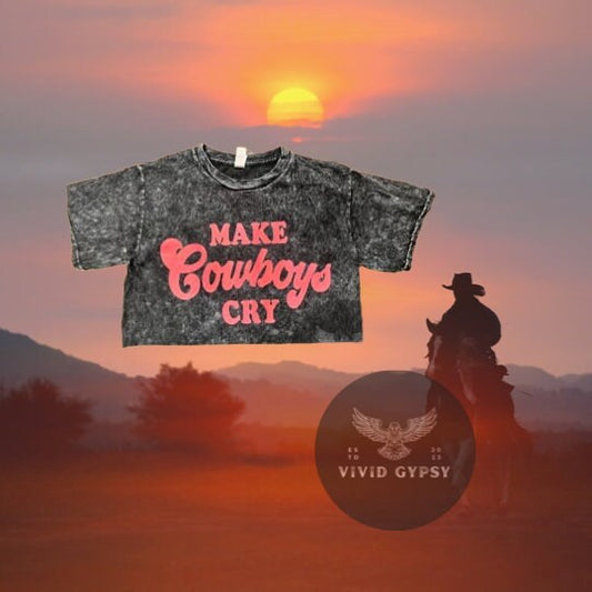 Make Cowboys Cry - Vintage Crop Top